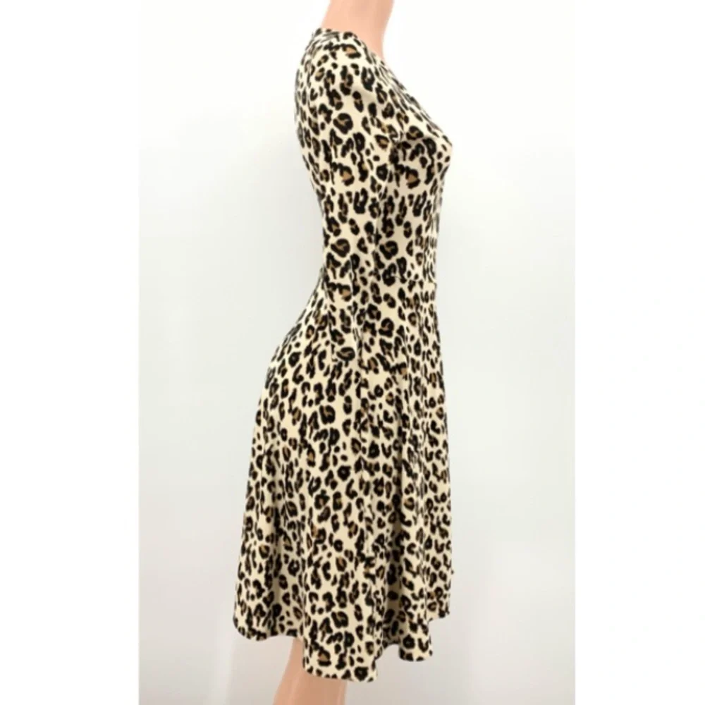 Banana Republic Leopard Print Wrap Knit Dress XS - Picture 4 of 12